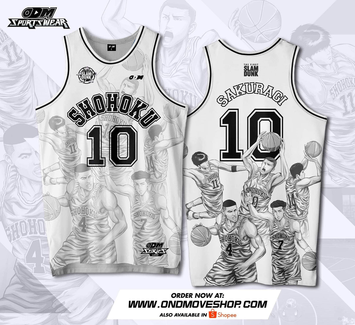 SLAM DUNK x ODM jersey concept white – On D' Move Sportswear