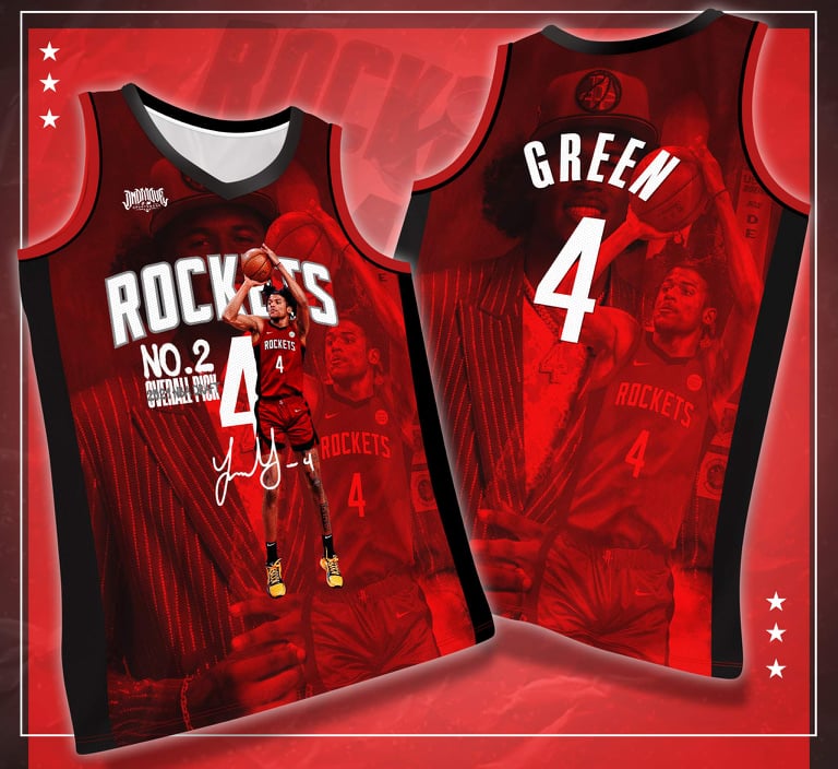 2 OVERALL PICK JALEN GREEN HOUSTON ROCKETS Jersey – On D' Move