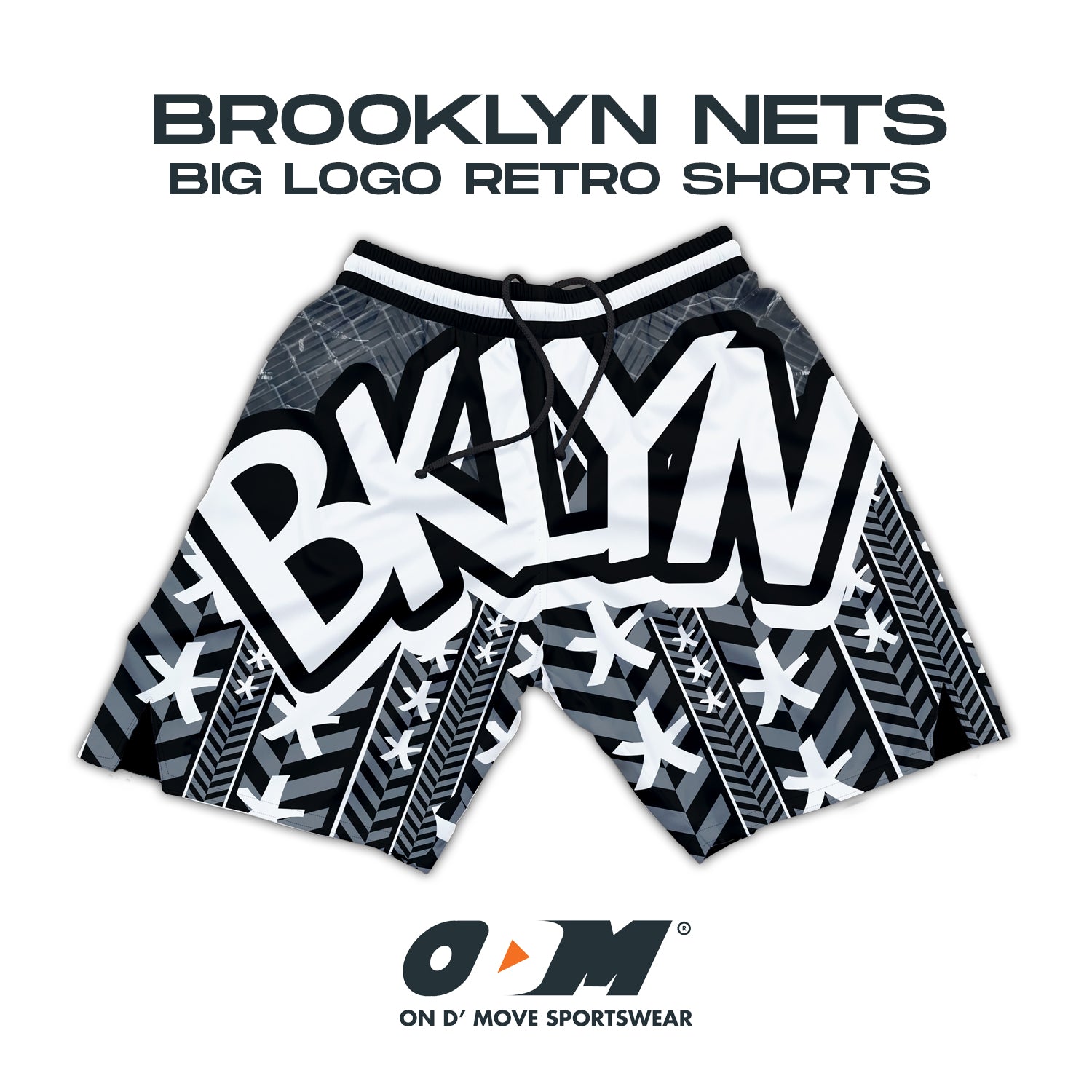 Brooklyn Nets Big Logo v3 Retro Shorts