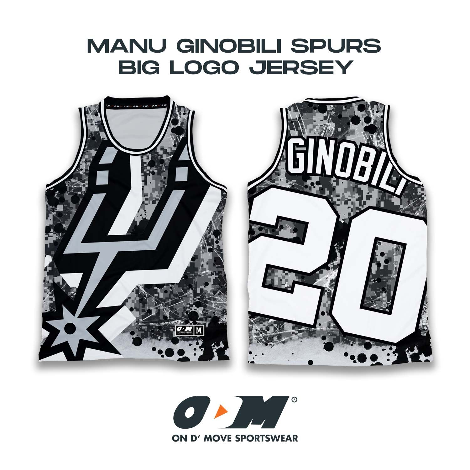 Manu Ginobili Spurs Big Logo Jersey