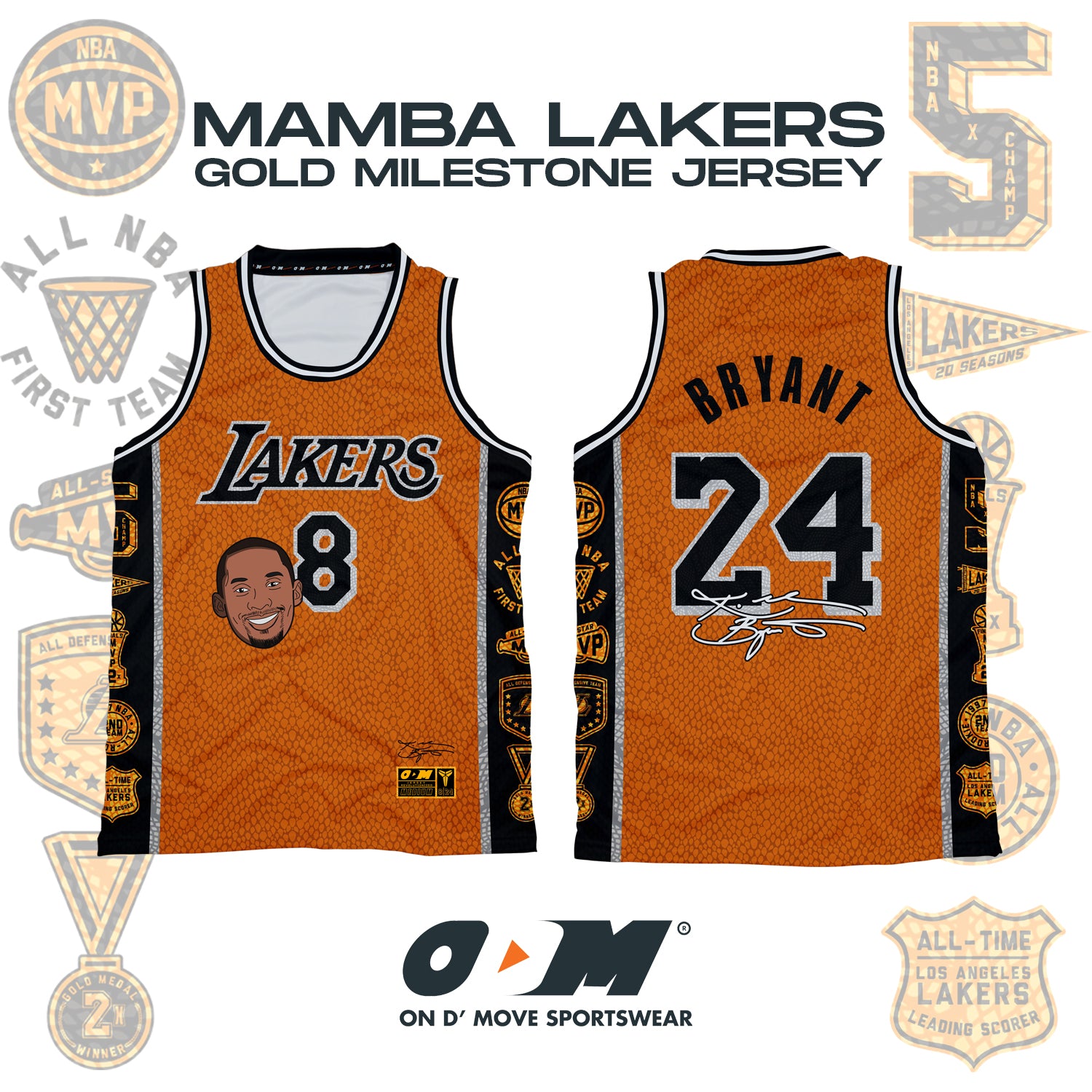 Mamba Lakers Gold Milestone Jersey