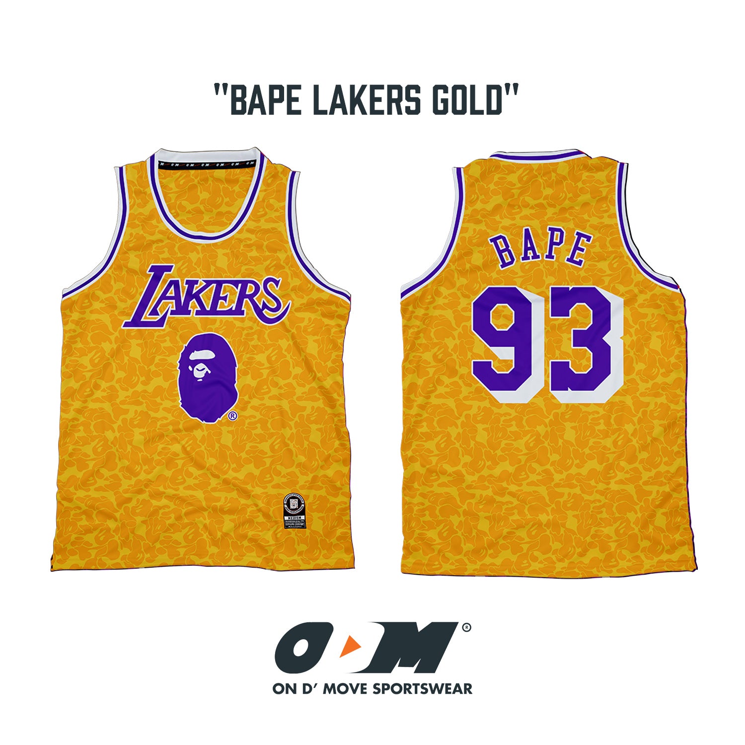 BAPE Lakers Gold Jersey