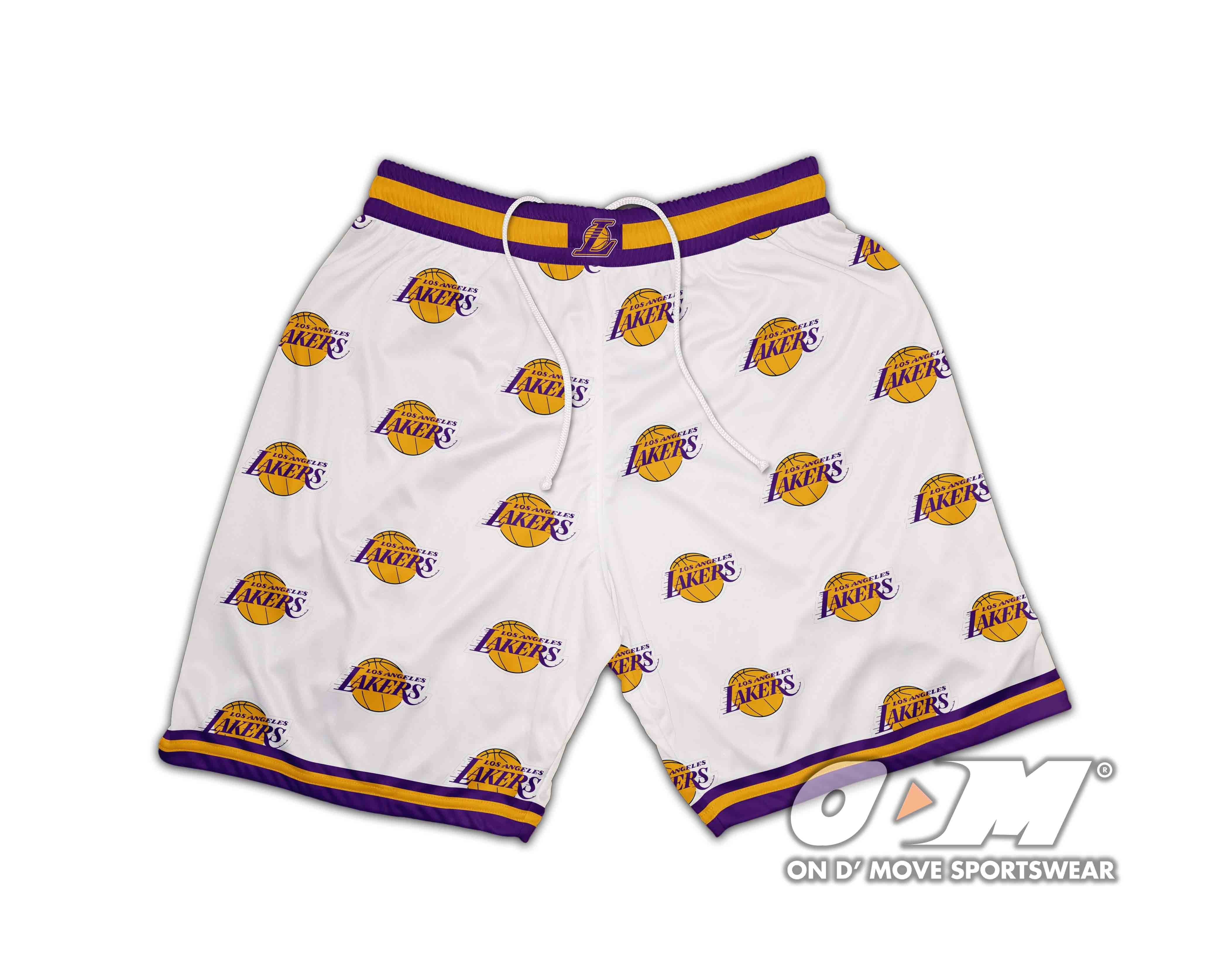 LA Lakers Small Patch logo Shorts (White)