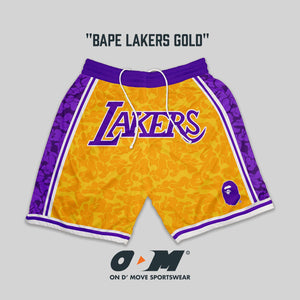 BAPE Lakers Gold Shorts