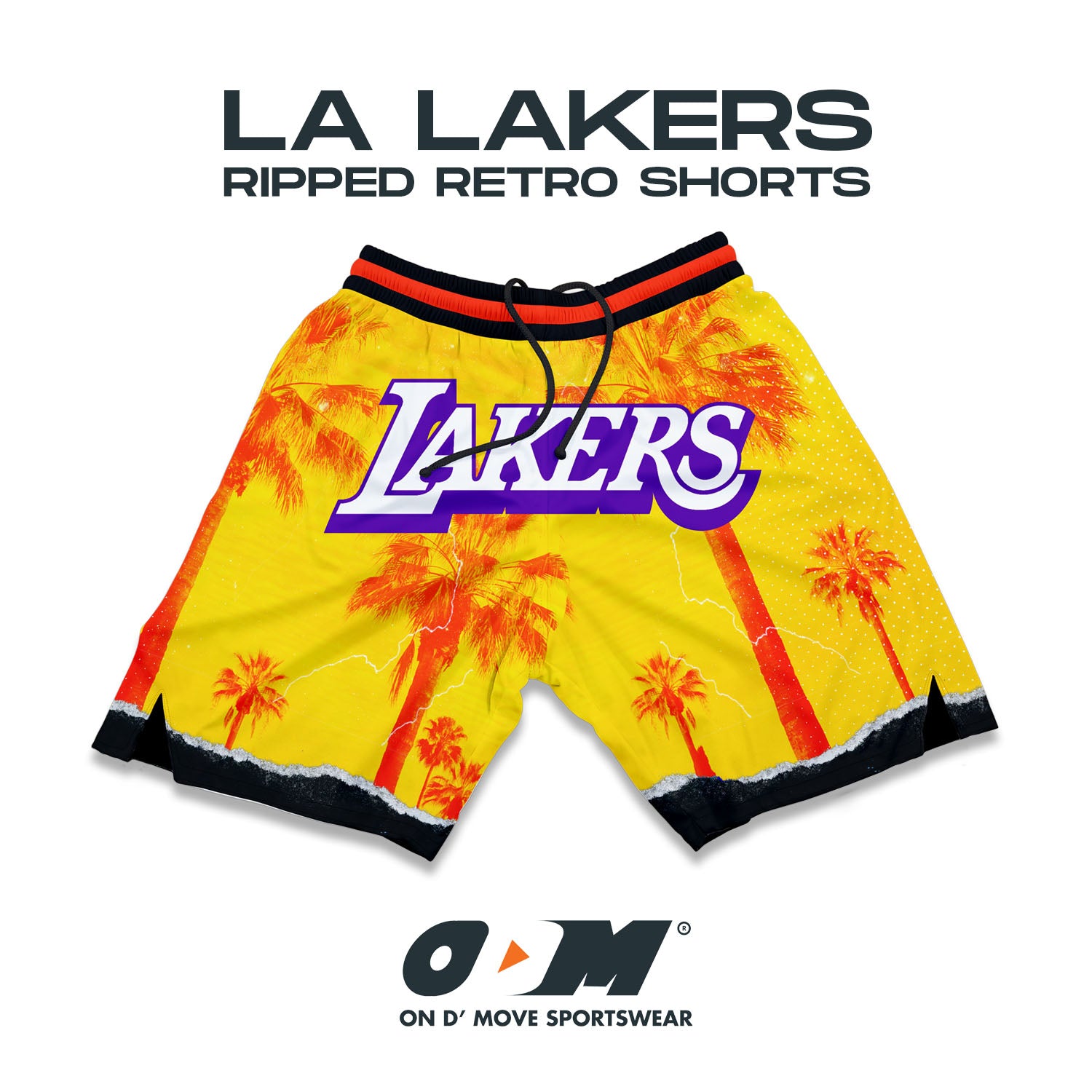 LA Lakers Ripped Retro Shorts