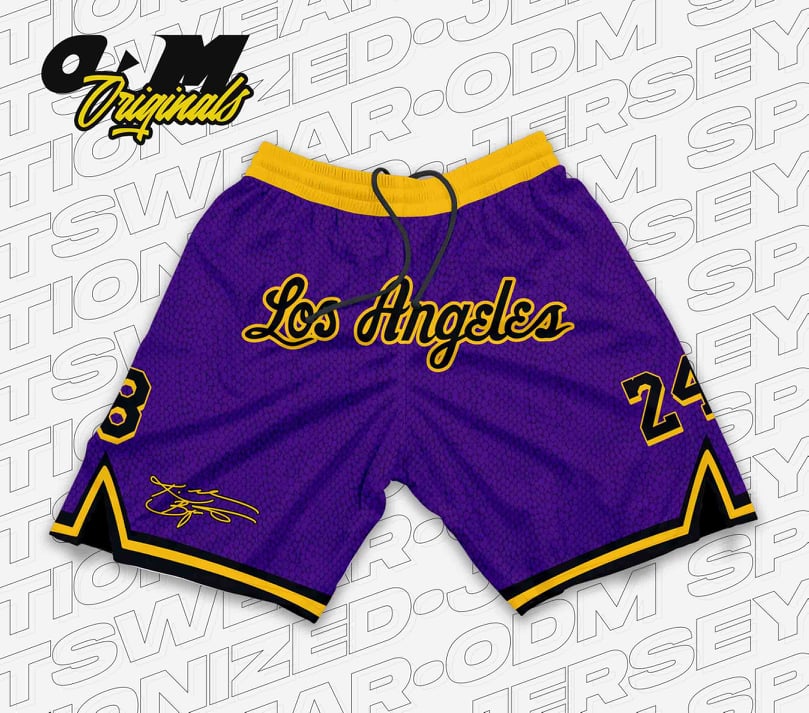 MAMBA Los Angeles Black Retro Shorts purple 2