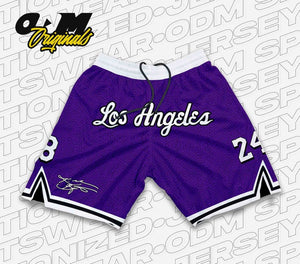 MAMBA Los Angeles Black Retro Shorts purple