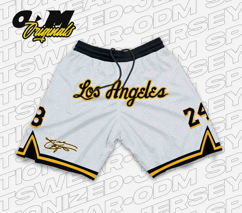 MAMBA Los Angeles Black Retro Shorts white
