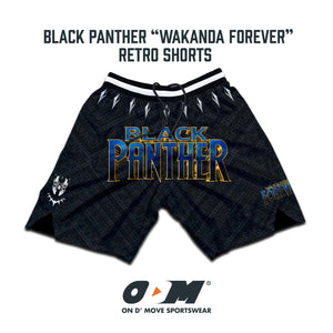 Black Panther "Wakanda Forever" Retro Shorts