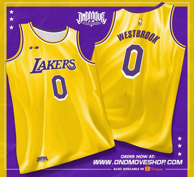 RUSSELL WESTBROOK LA LAKERS YELLOW JERSEY