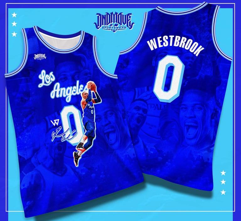 RUSSELL WESTBROOK LAKERS BLUE JERSEY