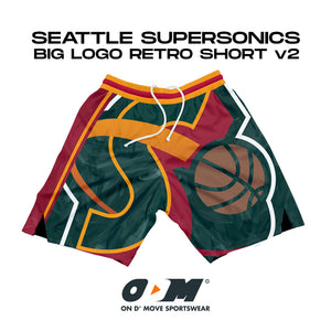 SEATTLE SUPERSONICS BIG LOGO RETRO SHORT V2