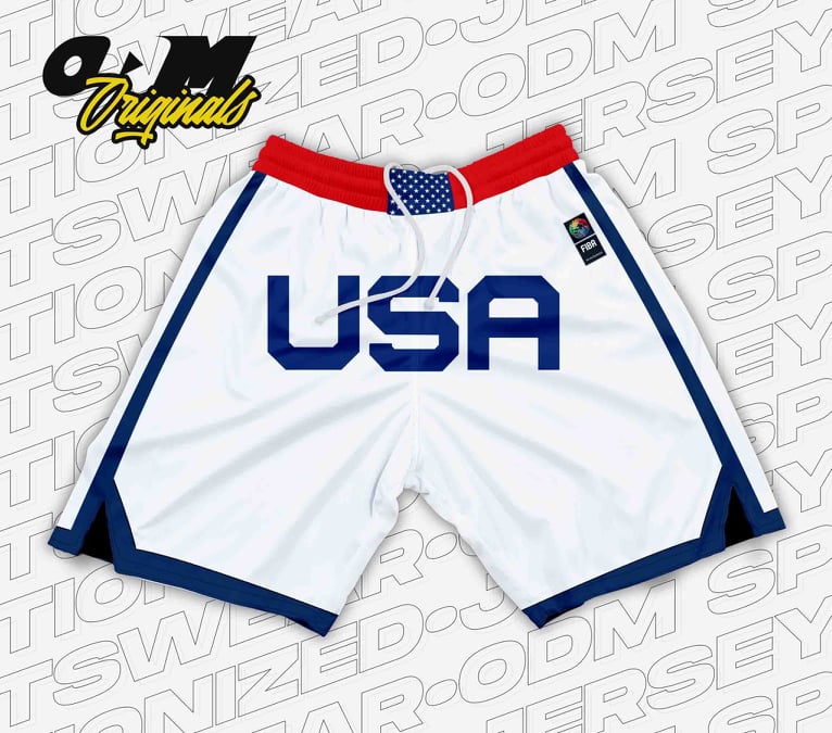 TEAM USA BASKETBALL White Retro Shorts