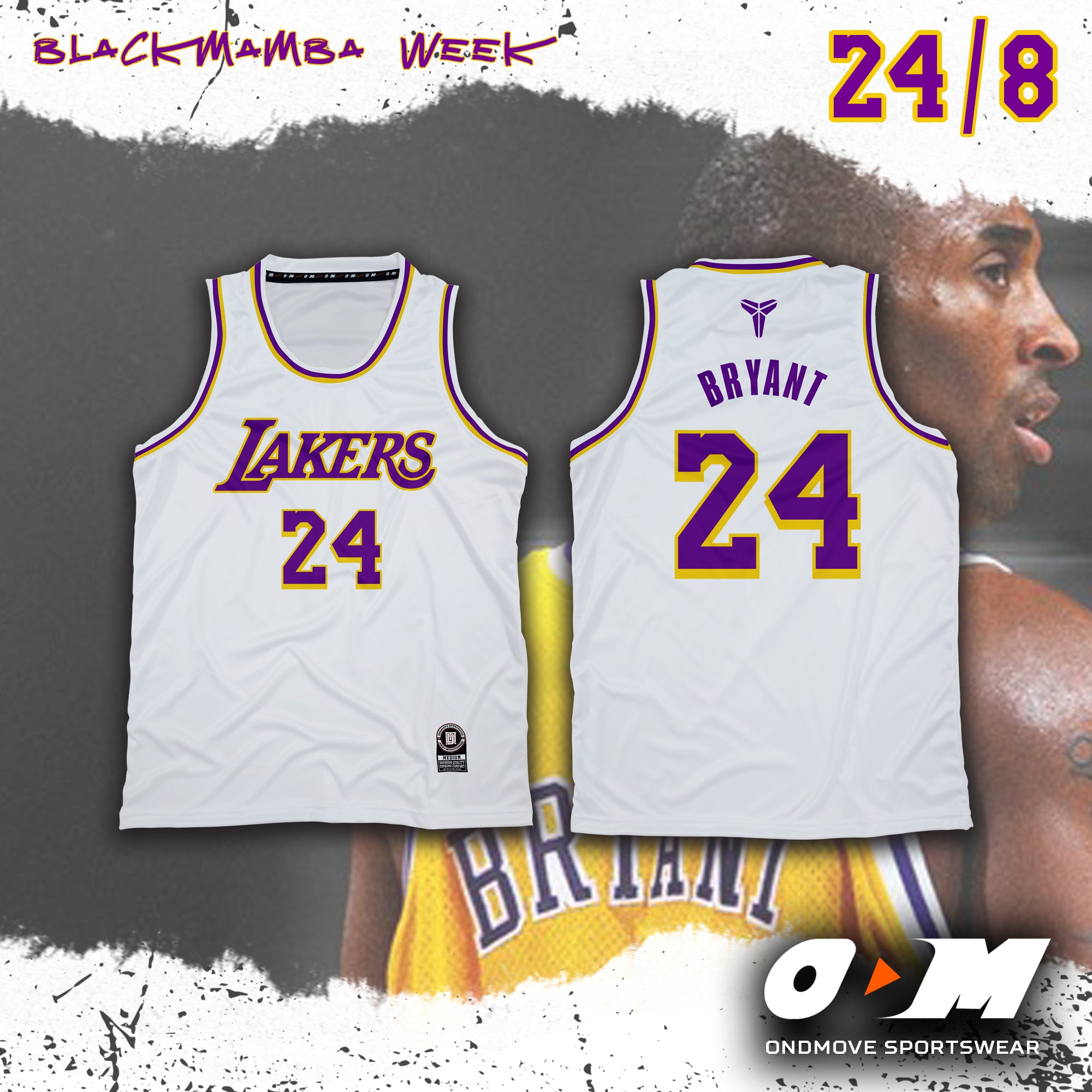 Kobe Bryant Lakers White Jersey