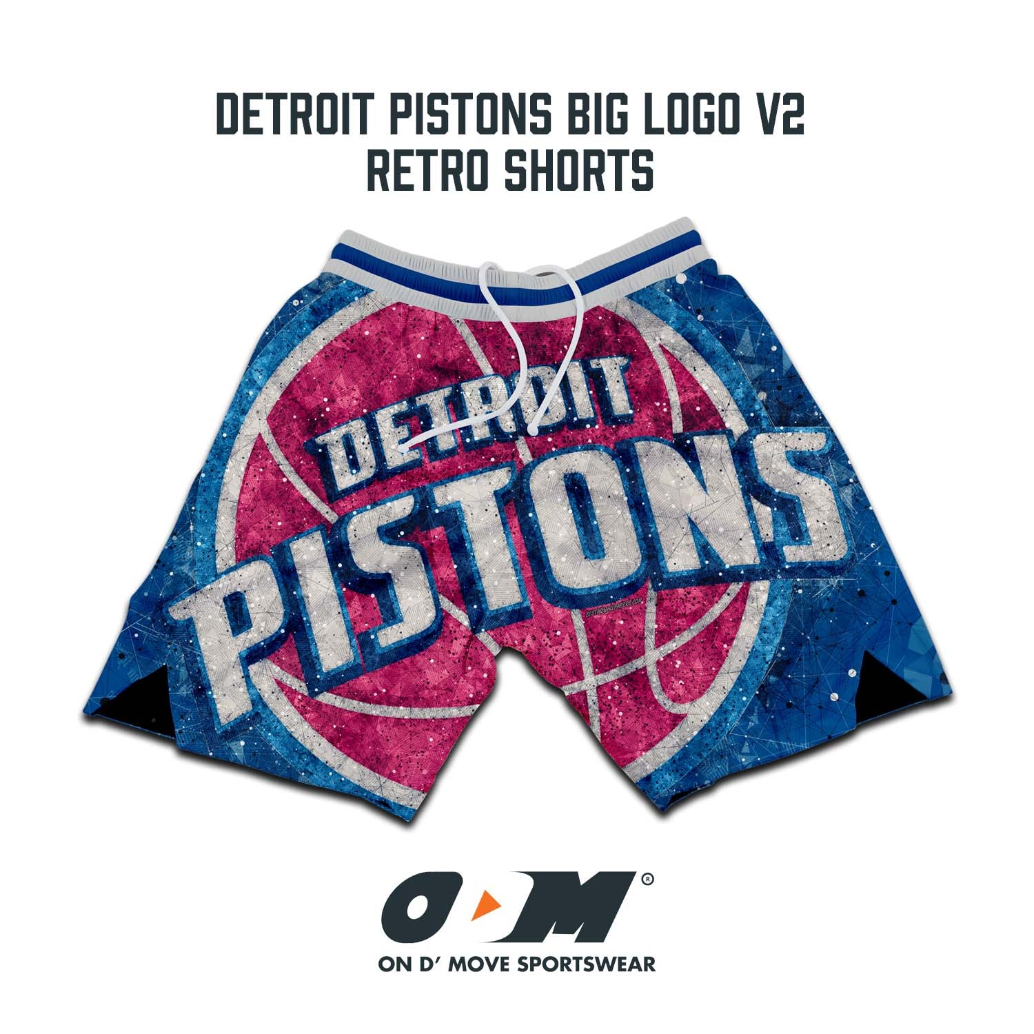 Detroit Pistons Big Logo v2 Retro Shorts
