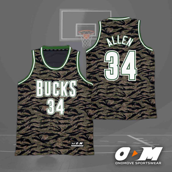 Bucks Ray Allen Retro Tiger Camou Jersey – On D' Move Sportswear